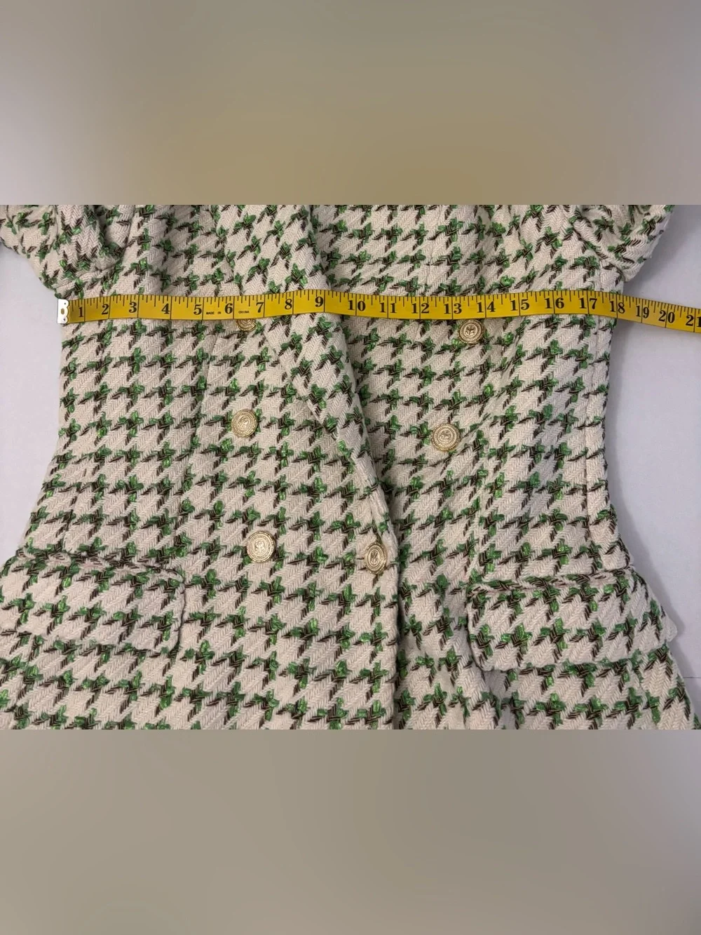 Zara Woman Textured Blazer Jacket Green Size M